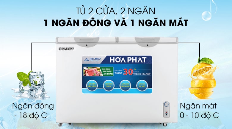 Tủ đông Hòa Phát 2 ngăn 2 cánh HCF 506S2N2