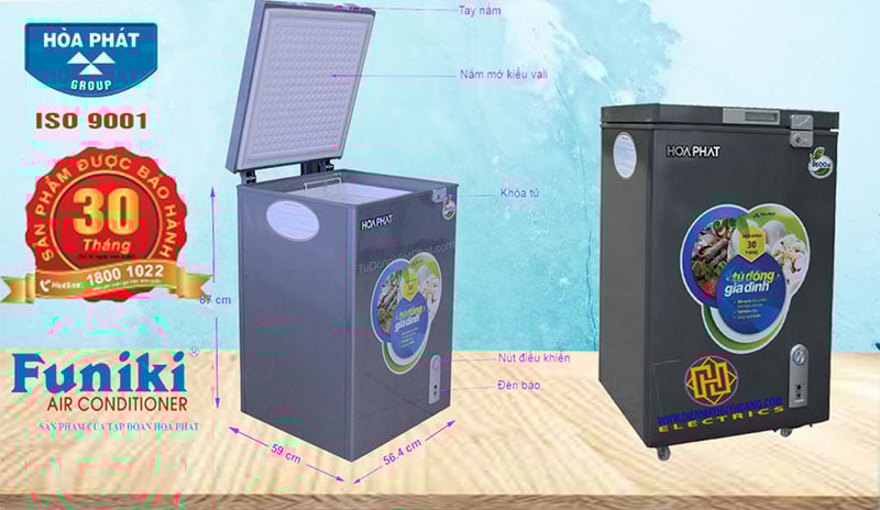 Chi tiết của tủ đông Inverter Hòa Phát HCF106S1ĐSH