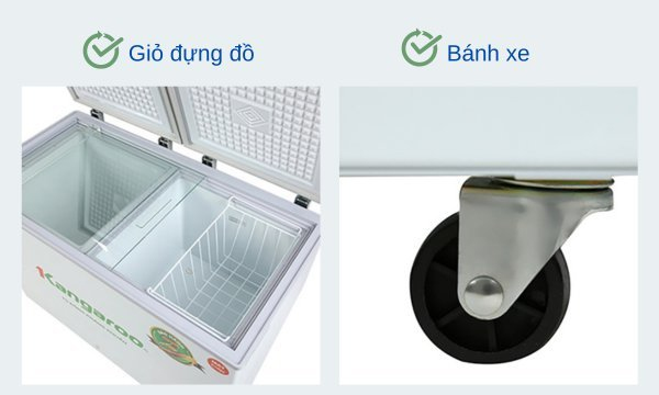 Tủ đông Kangaroo 192 lít KG266NC2 nhiều tiện ích đi kèm