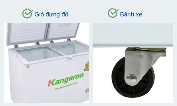 Tủ đông Kangaroo 327 lít KG498C2 nhiều tiện ích đi kèm