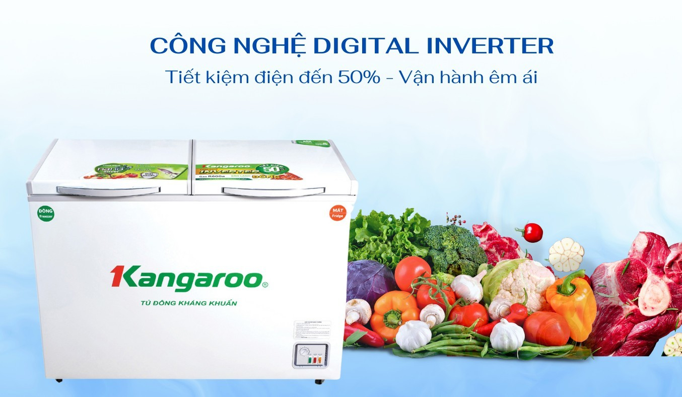 Tủ đông Kangaroo Inverter 252 lít KG400IC2 - Digital Inverter tiết kiệm điện