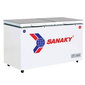 Tủ đông /mát Sanaky VH 2599W2K xám /2599W2KD xanh 195 lít, dàn lạnh đồng, mặt kính cường lực 3