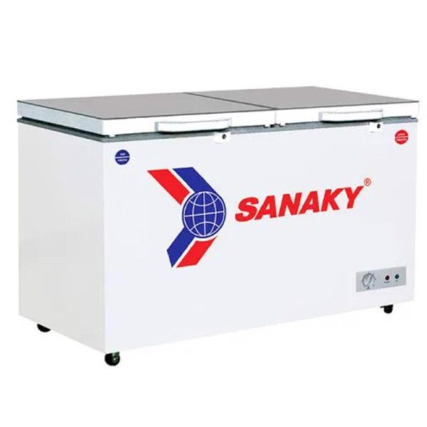 Tủ đông /mát Sanaky VH 2599W2K xám /2599W2KD xanh 195 lít, dàn lạnh đồng, mặt kính cường lực 3