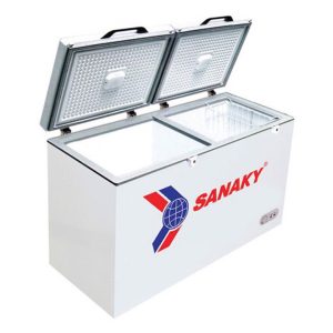 Tủ đông /mát Sanaky VH 2599W2K xám /2599W2KD xanh 195 lít, dàn lạnh đồng, mặt kính cường lực 4