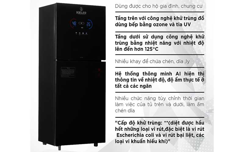 Tủ khử khuẩn chén bát Kieler KL-TC520 - Hàng chính hãng