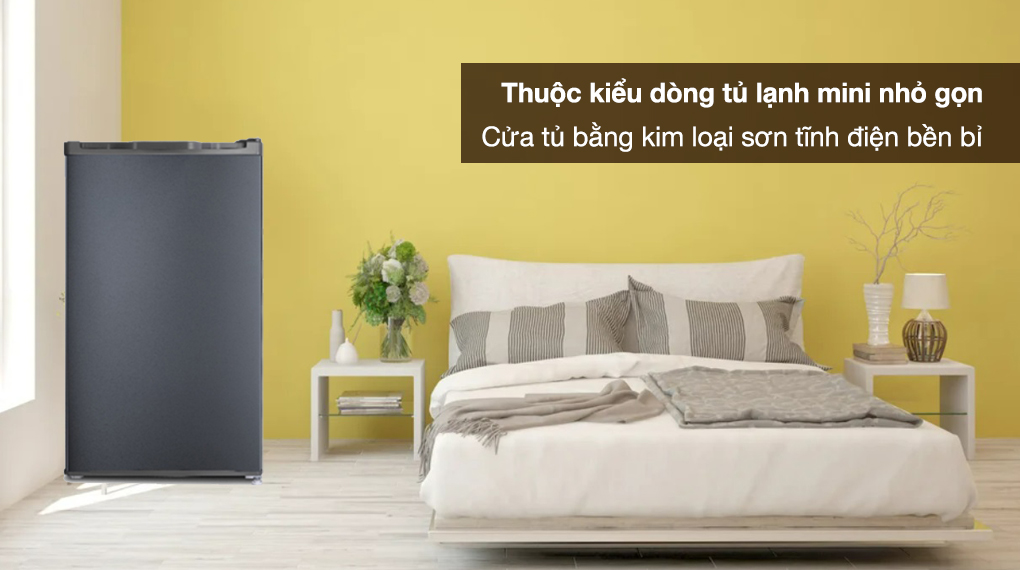 Tủ lạnh Casper 95 lít RO-95PG - Thiết kế kiểu tủ lạnh mini nhỏ gọn, chất liệu cửa bằng kim loại sơn tĩnh điện bền bỉ