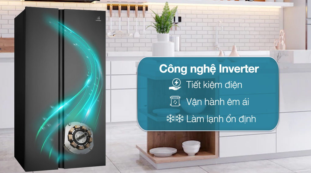 Tiết kiệm điện - Tủ lạnh Electrolux Inverter 624 Lít ESE6600A-BVN