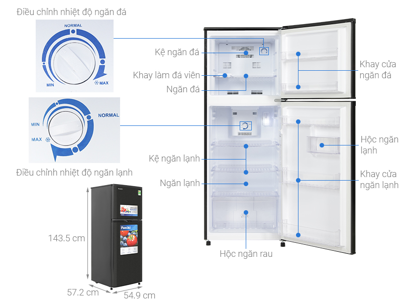 Tủ lạnh Funiki 209 lít HR T6209TDG