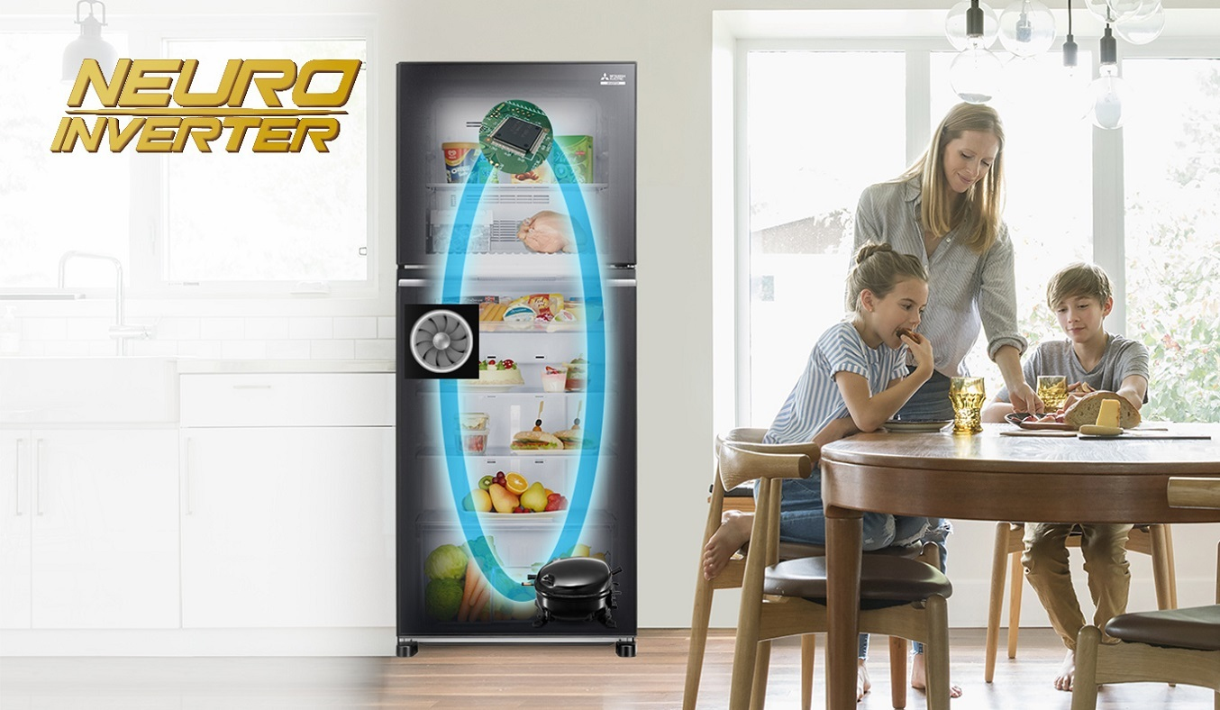 Tủ lạnh Mitsubishi Inverter 365 Lít MR-CGX46EN-GBR-V - Công nghệ Inverter
