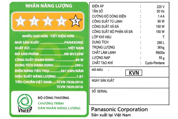 Tủ lạnh Panasonic Inverter 290 lít NR-BV320WKVN 15
