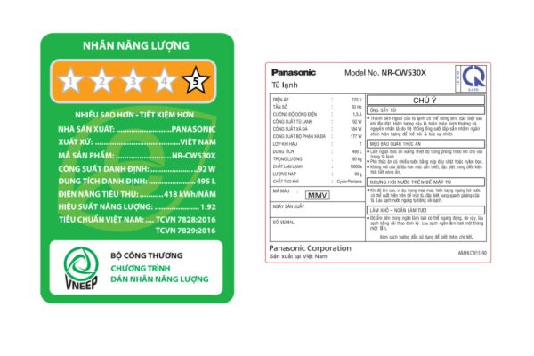 Tủ lạnh Panasonic Inverter 495 lít NR-CW530XMMV 4