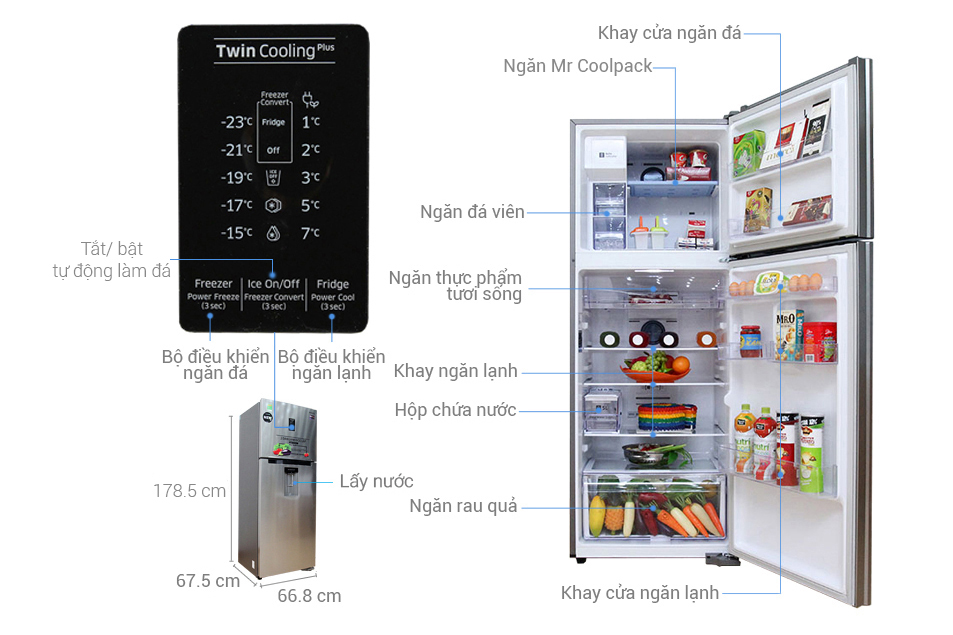 Thông số kỹ thuật Tủ lạnh Samsung Inverter 380 lít RT38K5982SL/SV