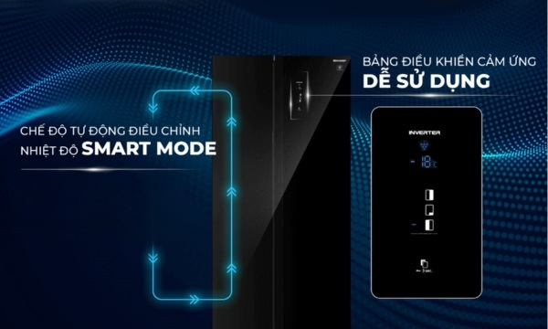 Tủ lạnh Sharp Inverter 600 lít SJ-SBXP600VG-BK Công nghệ cấp đông nhanh Express Freezing