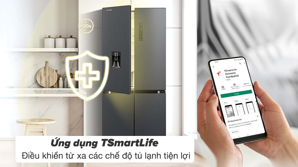 Tủ lạnh Toshiba Inverter 509 lít GR-RF605WI-PMV(06)-MG - Điều khiển từ xa qua ứng dụng Tsmartlife thông minh