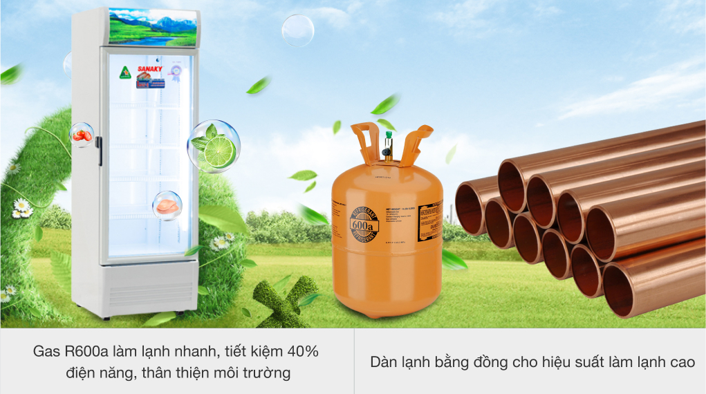 Tủ Mát Sanaky Inverter 350 lít VH-3589K3  - Chất liệu dàn lạnh bằng đồng
