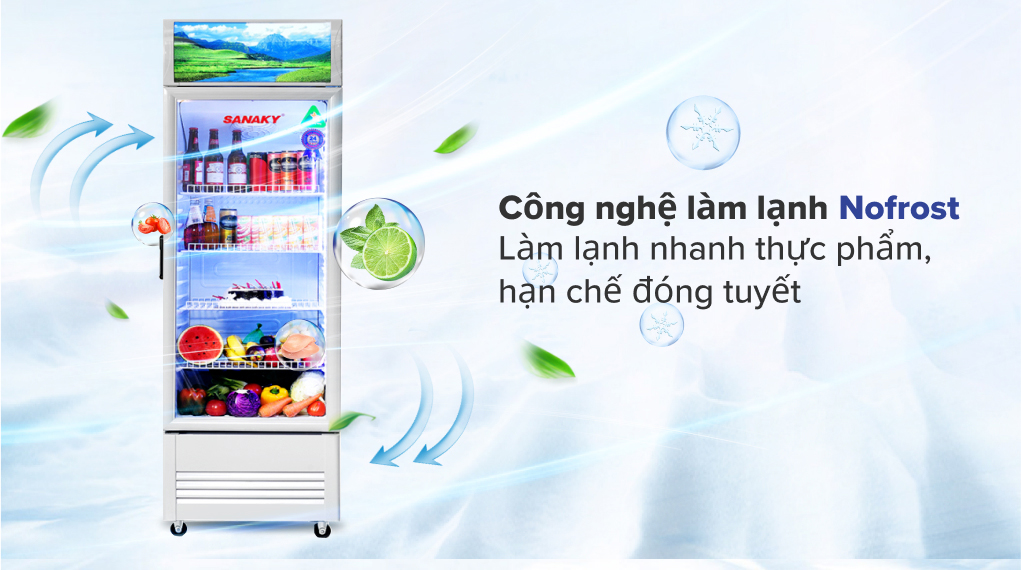 Tủ Mát Sanaky Inverter 350 lít VH-3589K3  - Làm lạnh Nofrost hạn chế đóng tuyết