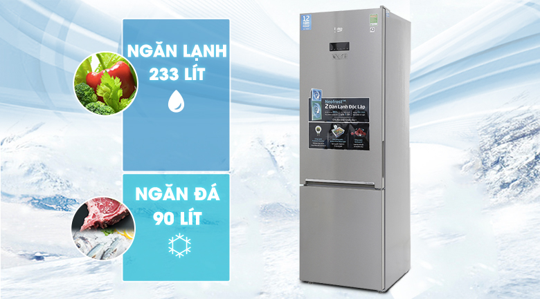 Tủ lạnh Beko Inverter 340 lít RCNT340E50VZX