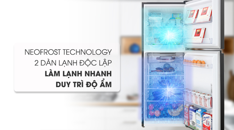 2 dàn lạnh độc lập - Tủ lạnh Beko Inverter 210 lít RDNT231I50VWB