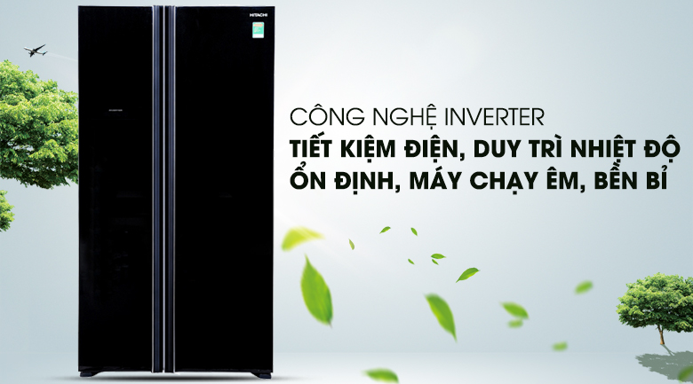 Công nghệ Inverter tiết kiệm điện năng - Tủ lạnh Hitachi Inverter 605 lít R-S700PGV2 GBK
