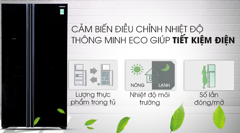 Cảm biến Eco hiện đại - Tủ lạnh Hitachi Inverter 605 lít R-S700PGV2 GBK