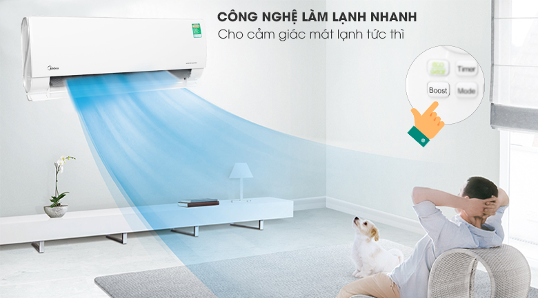 Công nghệ làm lạnh/ấm nhanh - Máy lạnh 2 chiều Midea Inverter Wifi 1 HP MSMT-10HRFN8