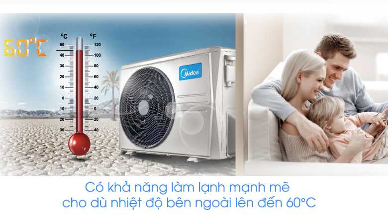 Dàn nóng có khả năng vận hành mạnh mẽ - Máy lạnh 2 chiều Midea Inverter 1.5 HP MSMT-13HRFN8