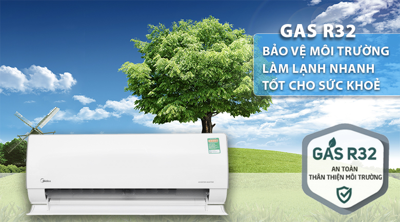 Gas R32 - Máy lạnh 2 chiều Midea Inverter 1.5 HP MSMT-13HRFN8