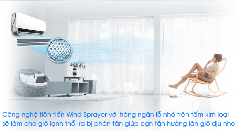 Wind Sprayer - Máy lạnh 2 chiều Midea Inverter 1.5 HP MSMT-13HRFN8