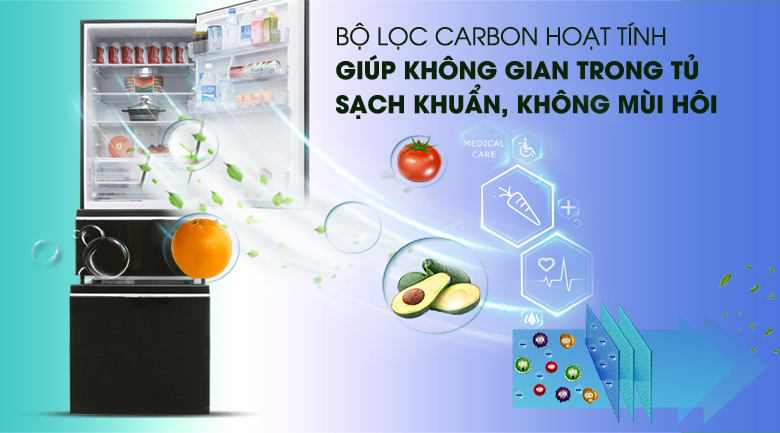 Bộ lọc Carbon hoạt tính - Tủ lạnh Mitsubishi Electric Inverter 358 lít MR-CX46EJ-BRW-V