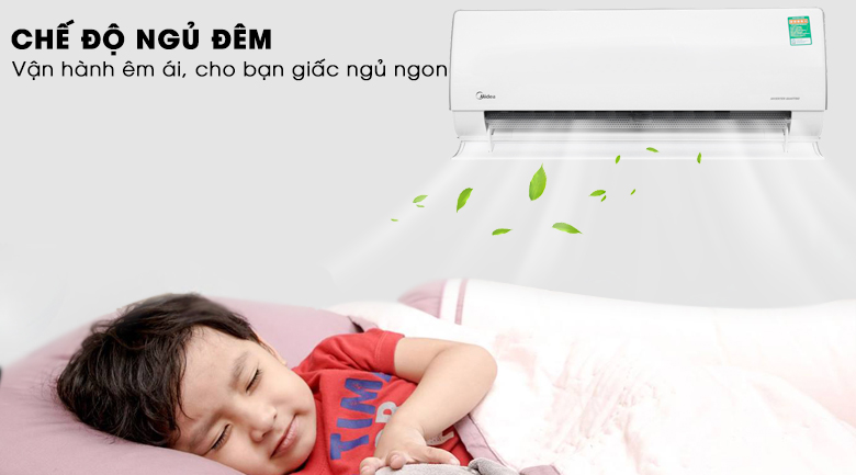 Chế độ ngủ đêm - Máy lạnh 2 chiều Midea Inverter Wifi 1 HP MSMT-10HRFN8