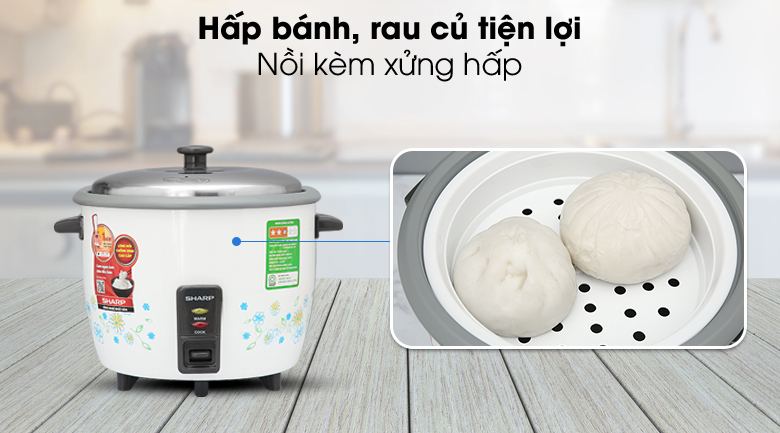Tặng kèm - Nồi cơm nắp rời Sharp KSH-218SNV-SF 1.8 lít